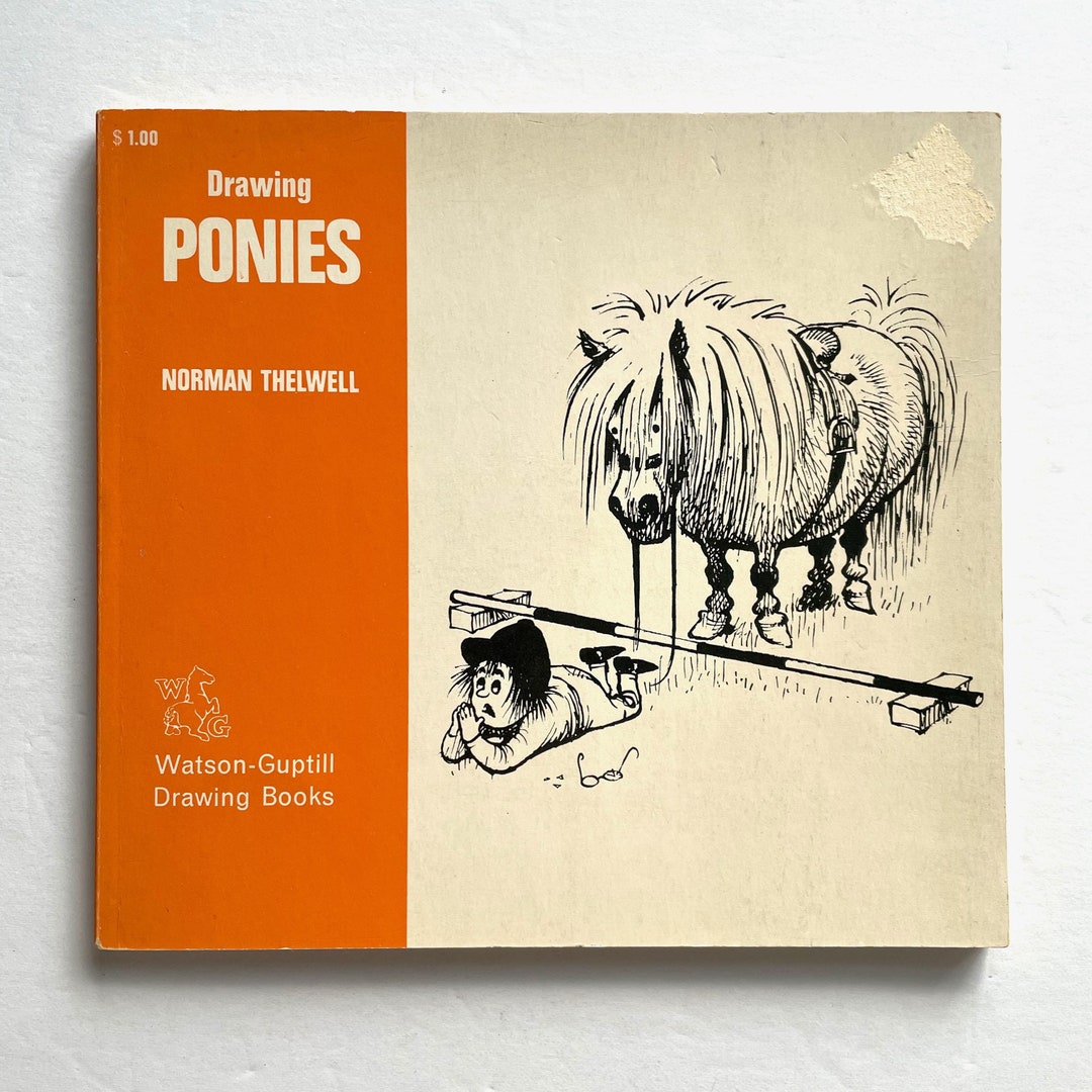 drawing-ponies-by-norman-thelwell-vintage-paperback-art-book-etsy