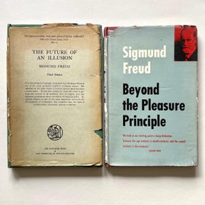2 Books by Sigmund Freud - The Future of an Illusion & Beyond the Pleasure Principle - Vintage Hardcover Books
