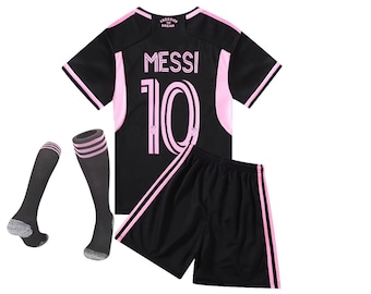 Kids Messi Football soccer jersey – #10 Jersey, Shorts, Socks Set-Personalized Gift
