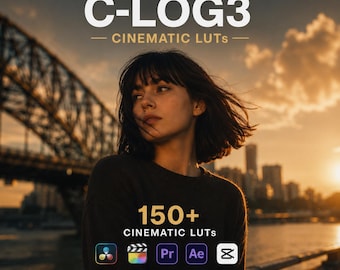 Cinematic Sony C-Log3 LUTs Bundle, 150+, LOG to Rec709 for Premiere, DaVinci Resolve & CapCut