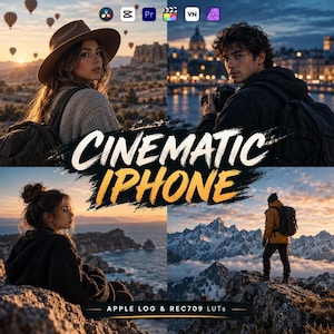 30 Cinematic iPhone LUTs | Apple Log & Rec.709 LUTs | Moody Film Color Grading | DaVinci Resolve, Premiere Pro, CapCut