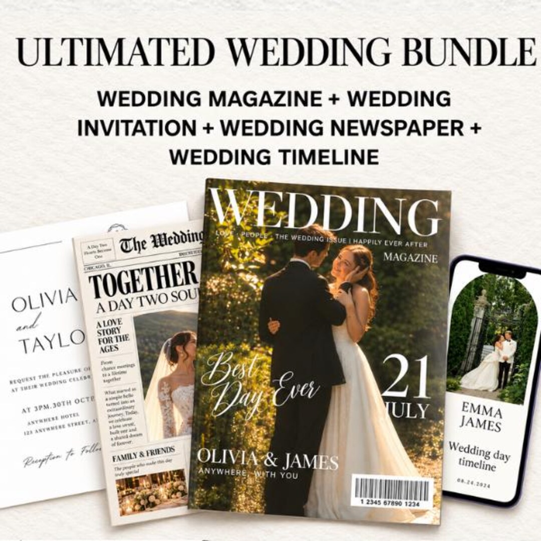 Ultimate Wedding Bundle Canva Template, Wedding Magazine, Newspaper - Etsy