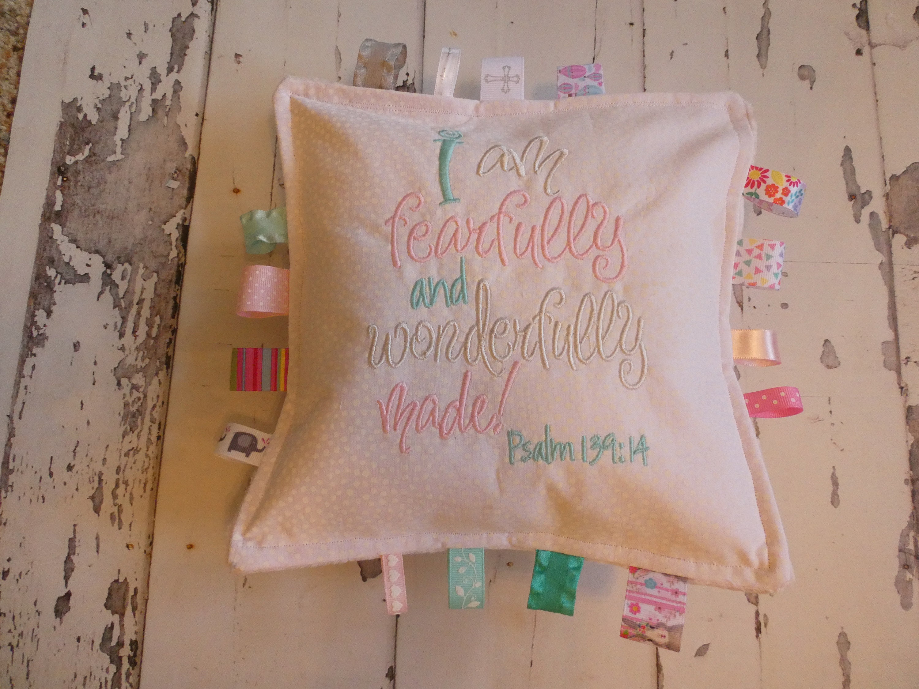 Personalized Baptism Pillow: Religious Keepsake, Embroidered