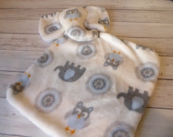 Elephant lovey, blue/gray elephant lovey, personalized baby gift, plush elephant security blanket, monogramed baby lovie, new baby gift