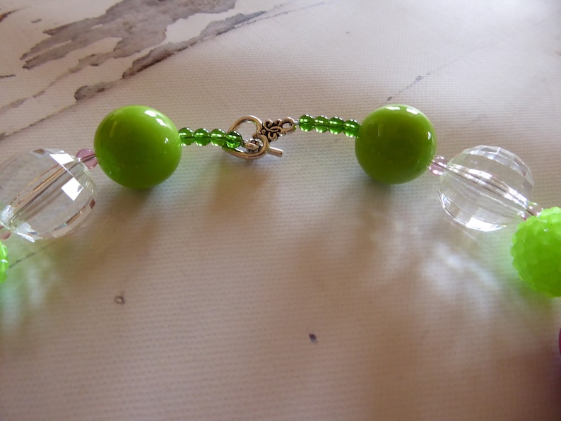 toggle clasp photo prop Girls chunky beads watermelon slice necklace watermelon slice pendant Bubblegum necklace