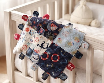 Nautical Crinkle Baby Toy: Minky Sensory Toy