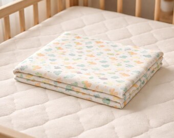 Cotton Knit Baby Blanket: Swaddle Receiving Blanket, Feet Print