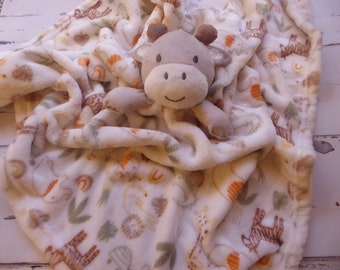 Jungle lovey blanket, newborn lovey, 25x25 blanket lovey, personalized gift, custom embroidered, new baby gift, plush blanket, baby shower