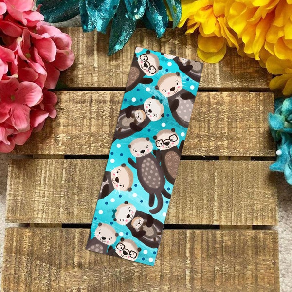 Otter Bookmark - Cute Otters Bookmark - Matte Bookmark - Illustrated Bookmark - Kids Bookmark