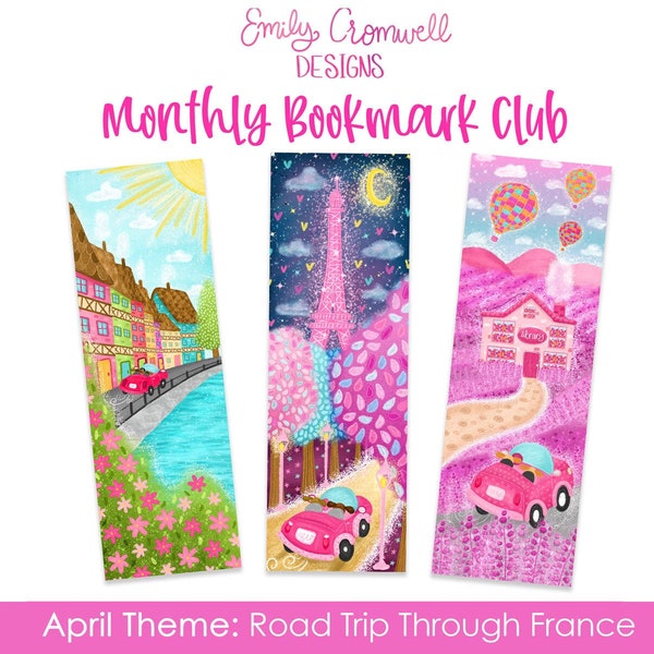 Monthly Bookmark Club, April Theme: Road Trip Through France, Paris Bookmark