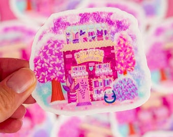 Winter Botanical Bookshop at Bookshop Avenue Vinyl Sticker