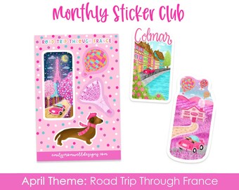 Monthly Sticker Club, April Theme: Road Trip Through France, Paris Stickers