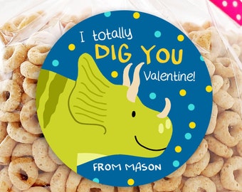 Dinosaur School Valentines Day Stickers Or Favor Tags Dinosaur School Valentines Day Stickers Or Favor Tags