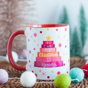 All I Want For Christmas is Books Ceramic Mug, 11 oz, Bookish, Bookstagram, Book Lover Gift, Christmas Mug, Holiday Mug
