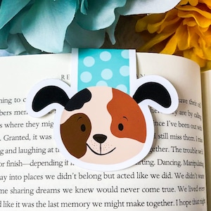 Dog Magnetic Bookmark - Kids Puppy Magnetic Bookmark - Bookmarks for Kids - Bookish - Magnetic Bookmark