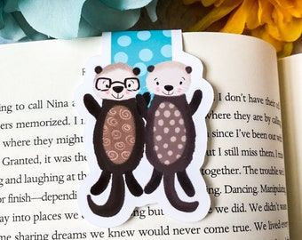 Otters Magnetic Bookmark - Kids Magnetic Bookmark - Bookmarks for Kids - Bookish - Magnetic Bookmark