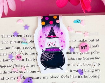 Cauldron Ghost Magnetic Bookmark - Magnetic Bookmark - Halloween Bookmark