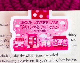 Valentine's Day Festival at Book Lovers Lane Admission Ticket Magnetic Bookmark - Cute Magnetic Bookmark - Bookish - Magnetic Bookmark