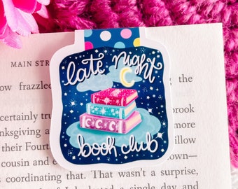 Late Night Book Club Magnetic Bookmark- Cute Magnetic Bookmark - Book Cart - Bookish - Celestial Bookmark