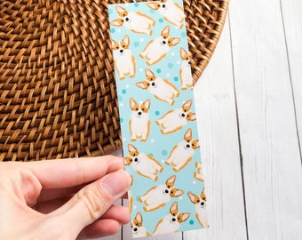 Corgi Bookmark - Matte Bookmark - Cute Bookmark - Bookish - Dog Bookmark - Illustrated Bookmark