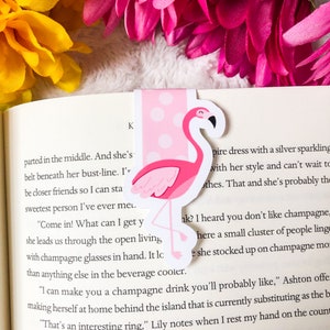Flamingo Magnetic Bookmark - Cute Magnetic Bookmark - Bookmarks for Kids - Bookish - Magnetic Bookmark