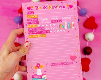 Romance Book Review Notepad 5.5" x 8.5"