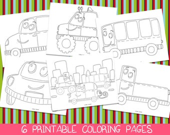 Car Coloring Pages Printable Birthday Party Activity Boys Kids