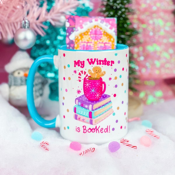 My Winter is Booked Gingerbread 15oz Mug, Christmas Ceramic Mug