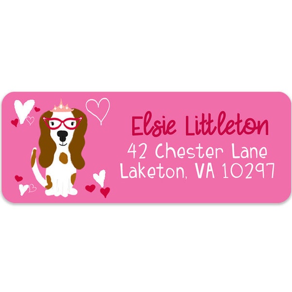 Kids Dog Address Labels - Girls Address Labels - Puppy Return Address - Kids Camp Labels - 30 Labels - Waterdichte Labels