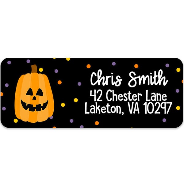 Halloween Pumpkin Address Labels - Halloween Address Labels - Halloween Return Address - October Stickers - 30 Labels - Waterproof Labels