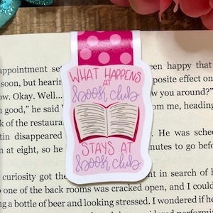 Book Club Magnetic Bookmark - What Happens at Book Club Stays at Book Club - Book Lover Magnetic Bookmark - Bookish - Magnetic Bookmark