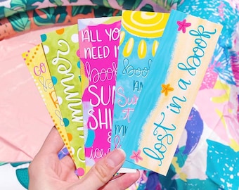 Summer Bookmark Set or Individual - Matte Bookmark - Cute Bookmark - Summer - Beach - Ice Cream