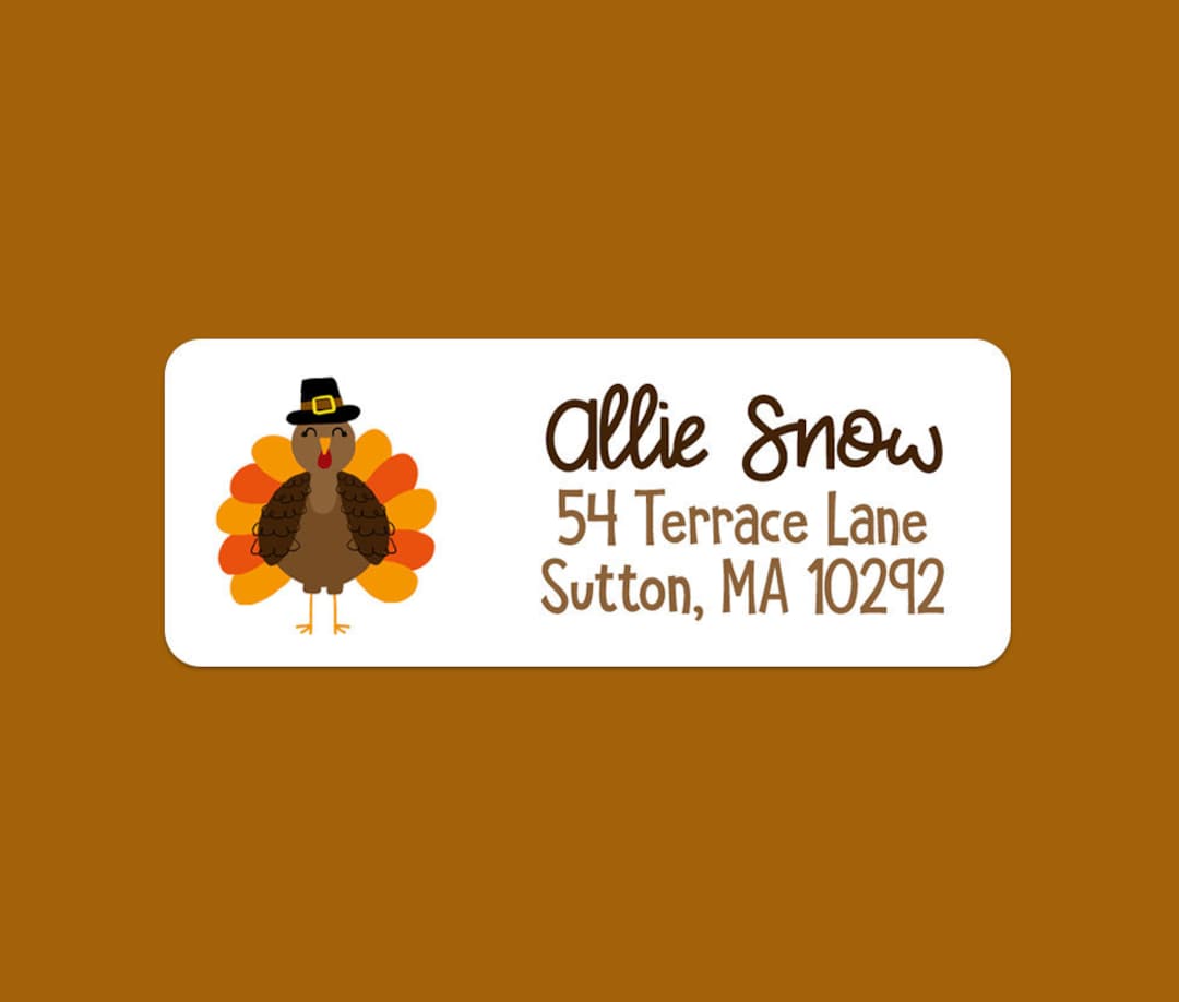 Thanksgiving Turkey Address Labels Fall Address Labels Thanksgiving
