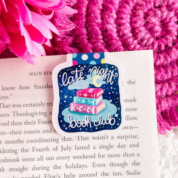 Late Night Book Club Magnetic Bookmark- Cute Magnetic Bookmark - Book Cart - Bookish - Celestial Bookmark