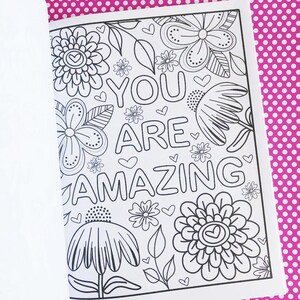 Inspirational Coloring Book Positive Vibes Adult Coloring Book Cute Coloring Book Anxiety Gift image 10