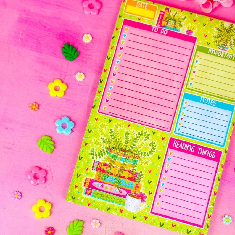 Botanical Notepad Botanical Daily Planner Notepad 5.5