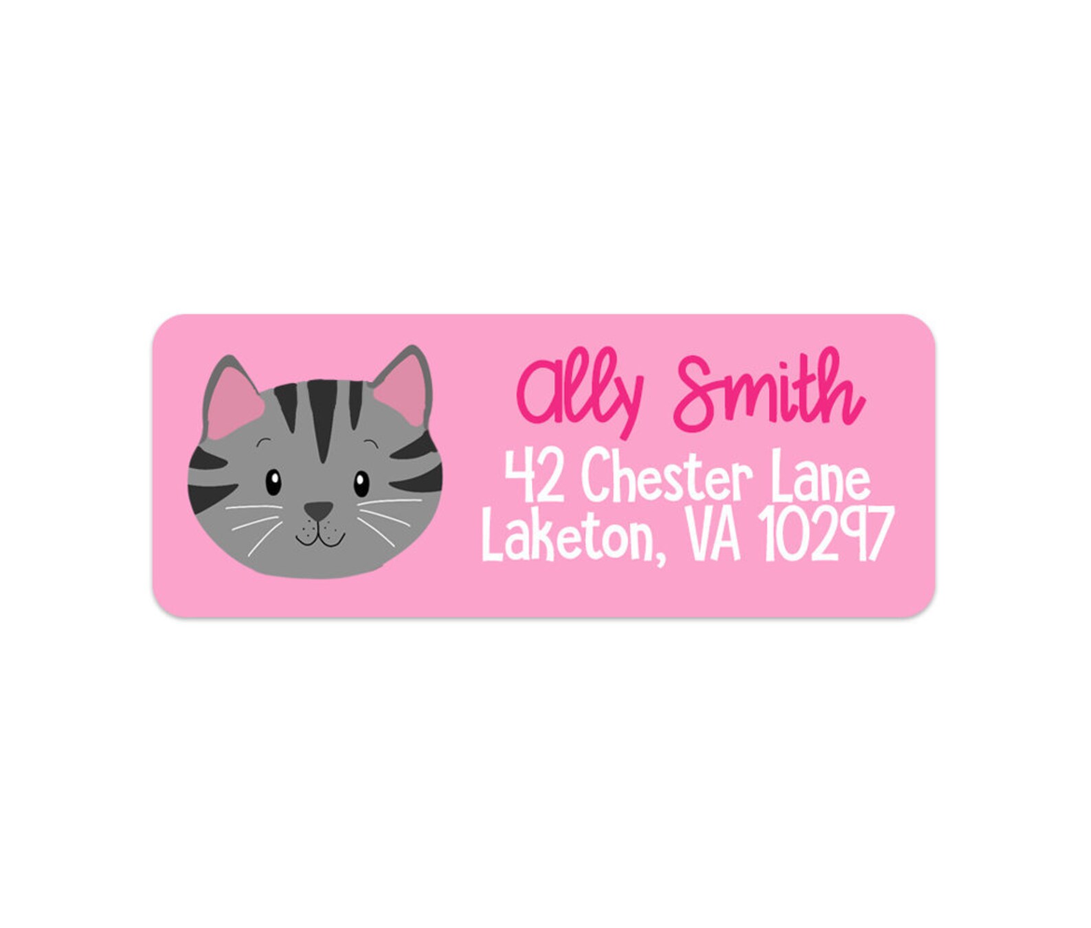 Cat Address Labels Girls Address Labels Cat Return Address Etsy