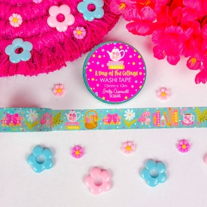 A Day at the Cottage Washi Tape - 1 Roll Washi Tape - Decorative Tape - Bullet Journal Tape - Bookish Washi