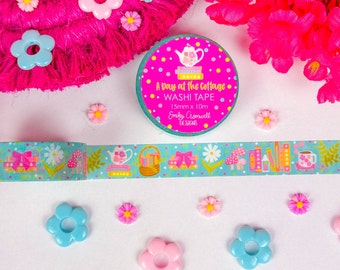 Un día en la cabaña - Cinta Washi - 1 rollo de cinta Washi - Cinta decorativa - Cinta para bullet journal - Cinta Washi para amantes de los libros