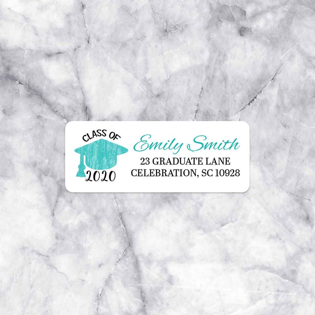 Graduation Address Labels Graduation Announcement Grad Etsy