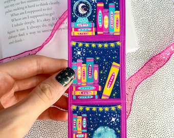 Celestial Bookshelf Bookmark - Cute Bookmark - Celestial Bookmark