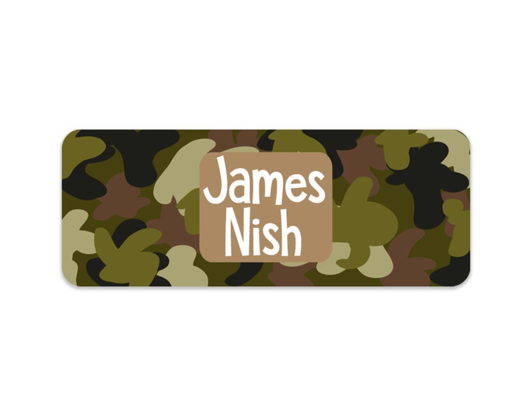 Camouflage Name Labels Boys Camo Name Labels Kids School Labels ...
