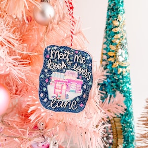 Meet Me at Book Lovers Lane Christmas Ornament - Acrylic Ornament - Holiday Ornament