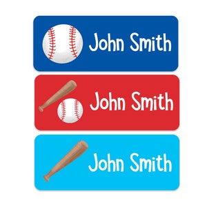 Baseball Name Labels - Boys Name Labels - Kids School Labels - Personalized Name Labels - 30 Labels