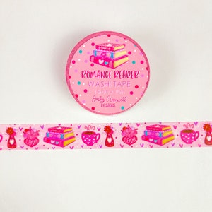 Romance Reader Washi Tape - 1 Roll Washi Tape - Decorative Tape - Bullet Journal Tape - Bookish Washi