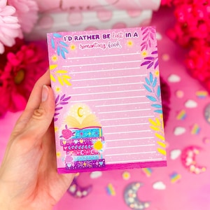 I'd Rather be Lost in a Romantasy Book Notepad 4.25" x 5.5" - Bookworm Gift - Notepad