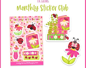 Monthly Sticker Club, May Theme: Ladybugs in the Garden