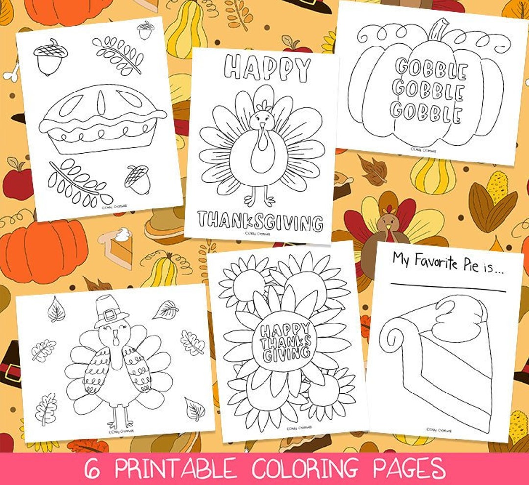 Thanksgiving Coloring Pages Printable Coloring Pages - Etsy