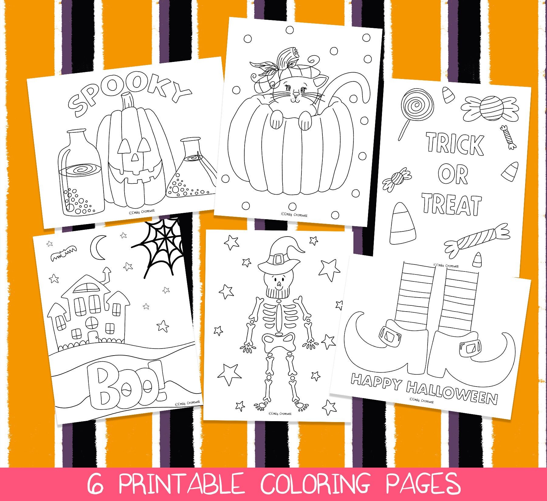 Halloween Coloring Pages Printable Coloring Pages Halloween Etsy