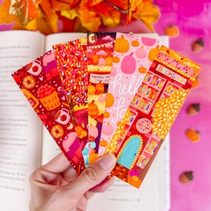 Cozy Fall Day Bookmark Set or Individual - Fall Bookmarks